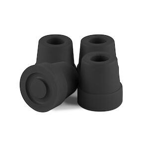 CANE TIP QUAD 5/8IN BLACK 4PK